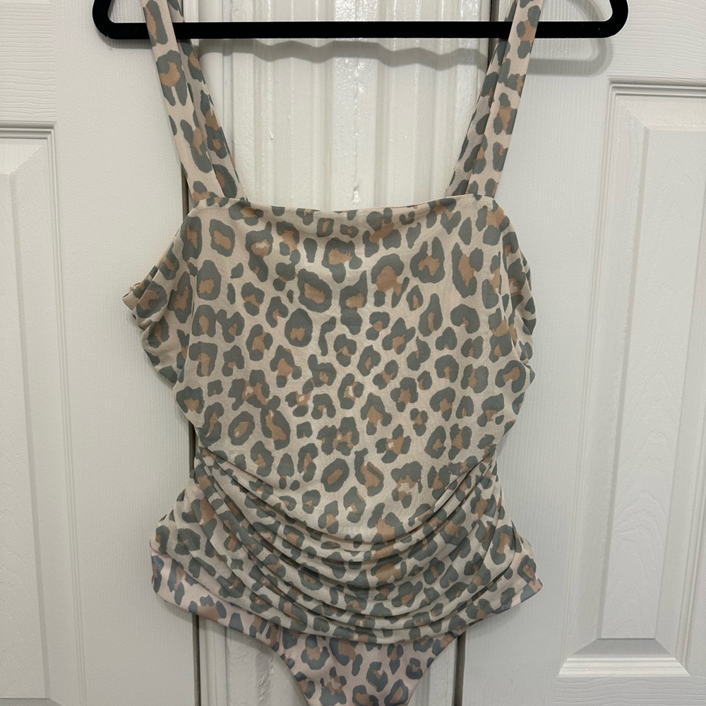 AFRM Leopard Print Bodysuit